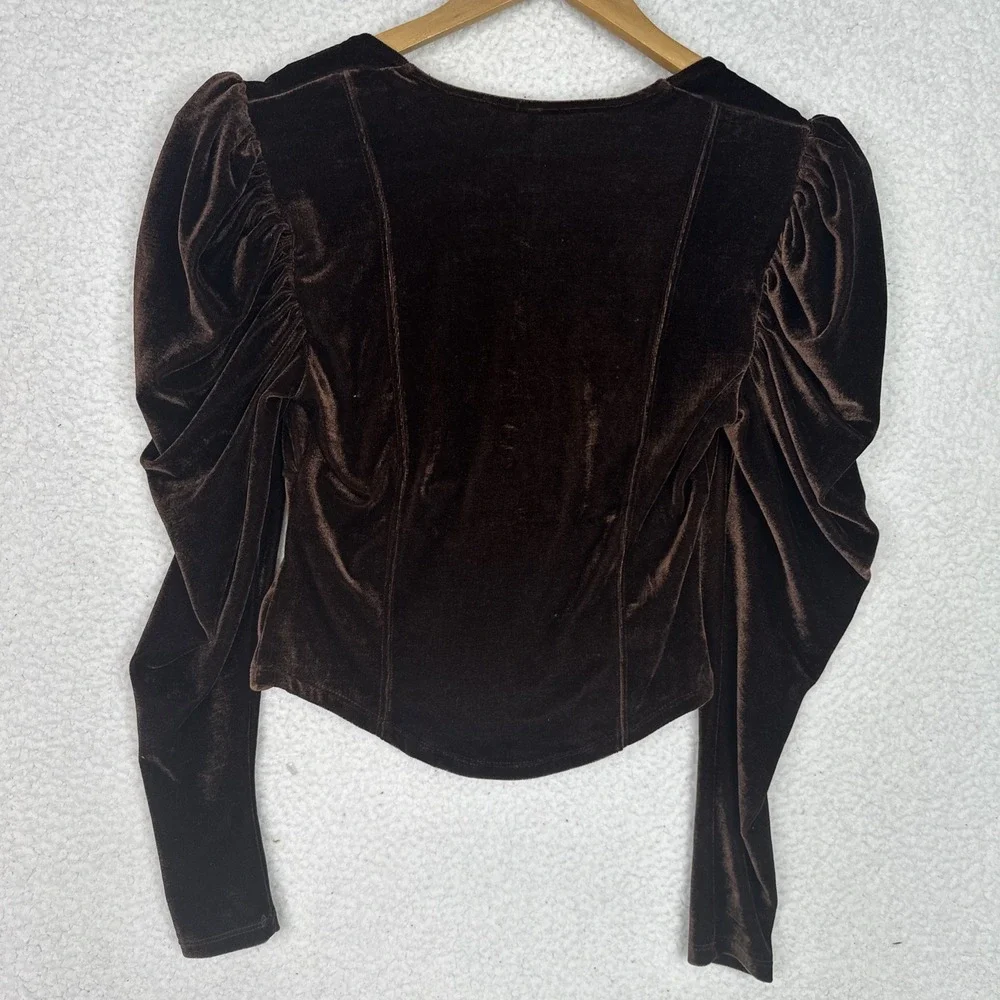 Free People Hold Me Up Cropped Velvet Top Womens‎ Small Cottagecore Romantic